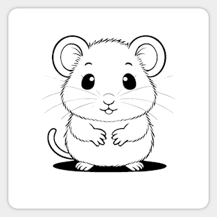 Cute Baby Hamster Animal Outline Sticker